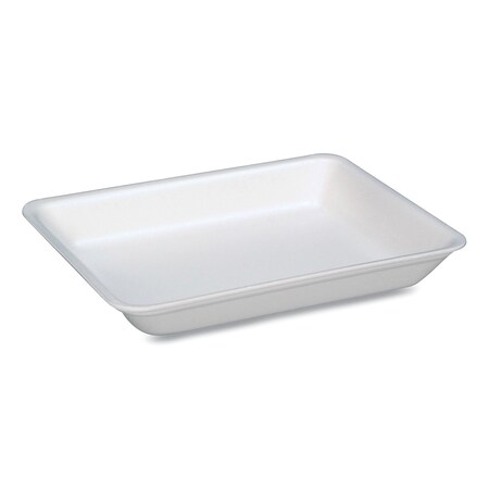 Pactiv Evergreen Supermarket Trays, #4D, 8.63 x 6.56 x 1.27. White, PK400 51P104D